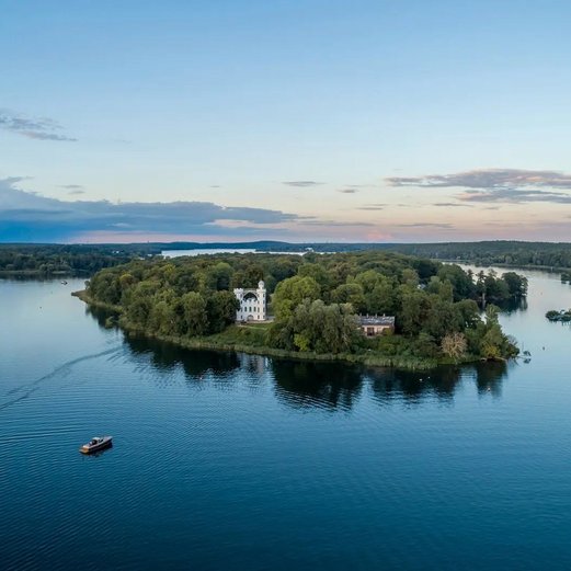Die Pfaueninsel von oben