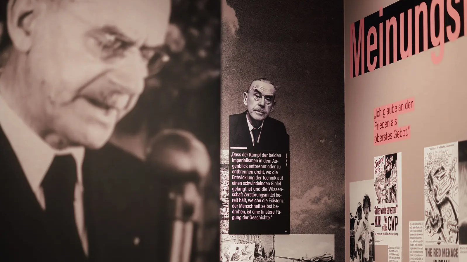 Blick in die Ausstellung &bdquo;Meine Zeit. Thomas Mann und die Demokratie&ldquo;