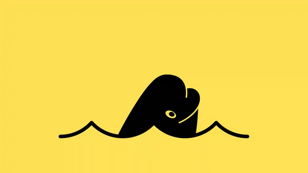 Illustration Wal auf gelbem Hintergrund