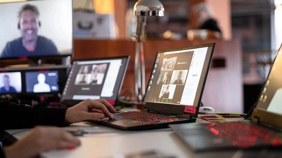 Videokonferenzsituation während des European Film Market