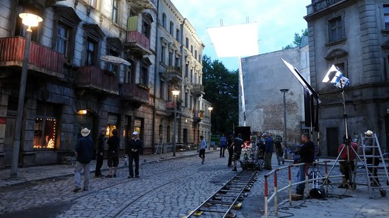 Filmdreh mit Au&szlig;enaufnahmen im Studio Babelsberg