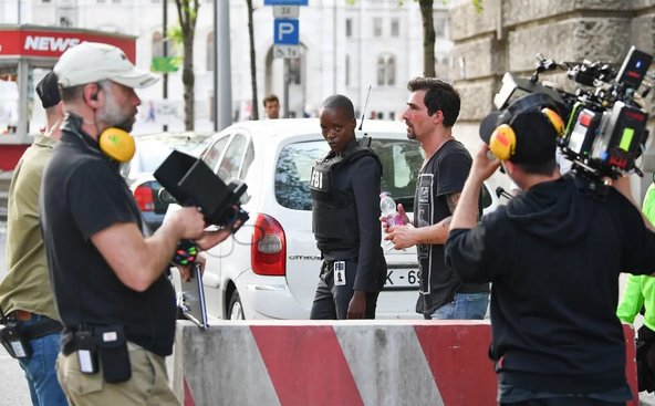 Schauspieler bei Dreharbeiten